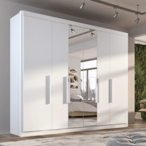 Guarda Roupa Valência 6 Portas C/ Espelho