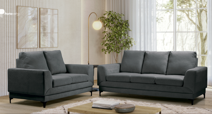 Conjunto Sofá 3 e 2 Lugares Peonia