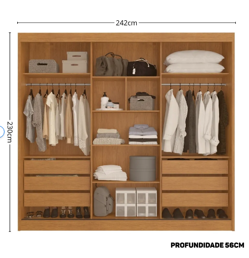 Guarda Roupa Ottawa 6G 3P - Imagem 5